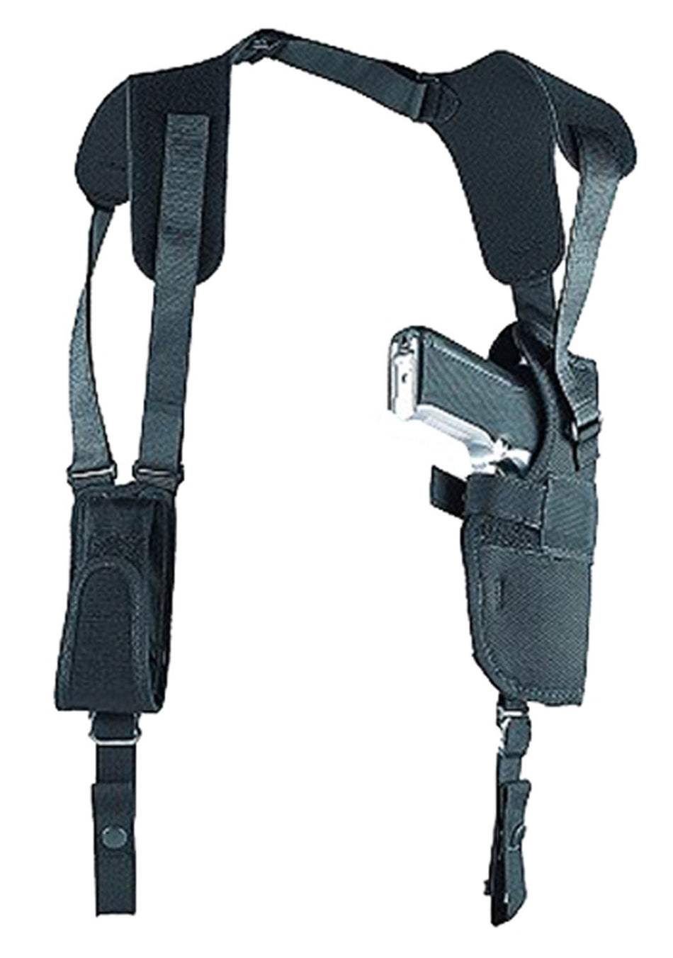 Uncle Mike's Sidekick Size 0 Vertical Shoulder Holster Black Cordura Right Hand Fits Sm/Med DA Revolver 2-3" Barrel