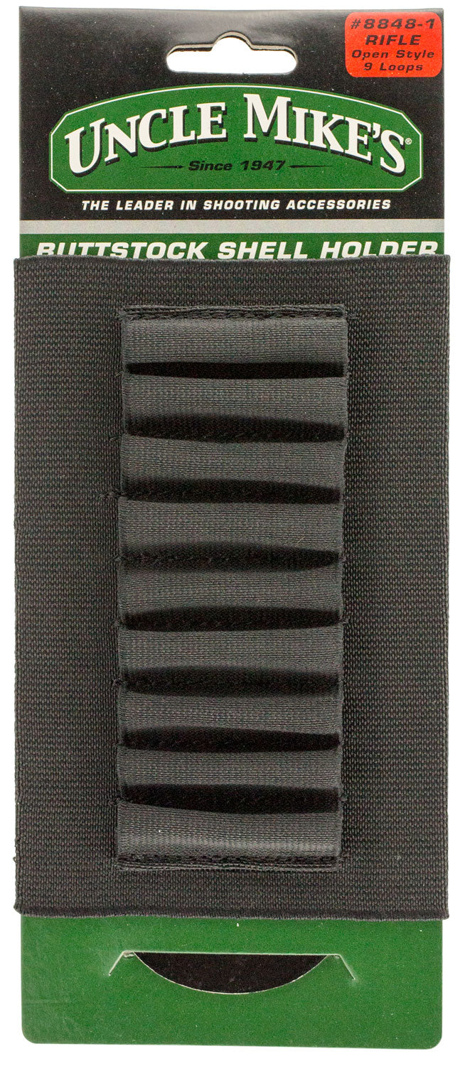 Uncle Mike's 88481 Black Nylon Rifle Buttstock Shell Holder 9 Rounds