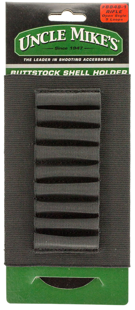 Uncle Mike's 88481 Black Nylon Rifle Buttstock Shell Holder 9 Rounds