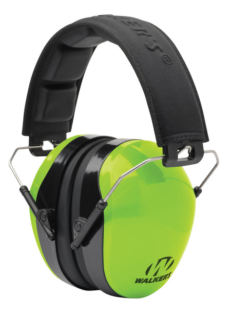 Walker's GWPDCPMHVG Passive Ear Muff 26 dB Lime Green/Black Folding Design