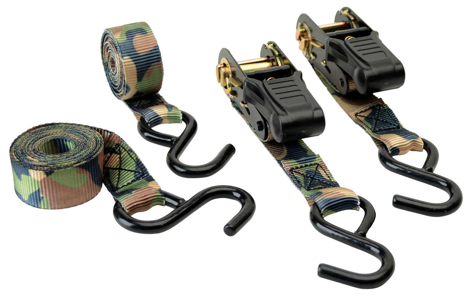 HME Camo Ratchet Tie Down Straps 500 lb Working Load 4 Pack