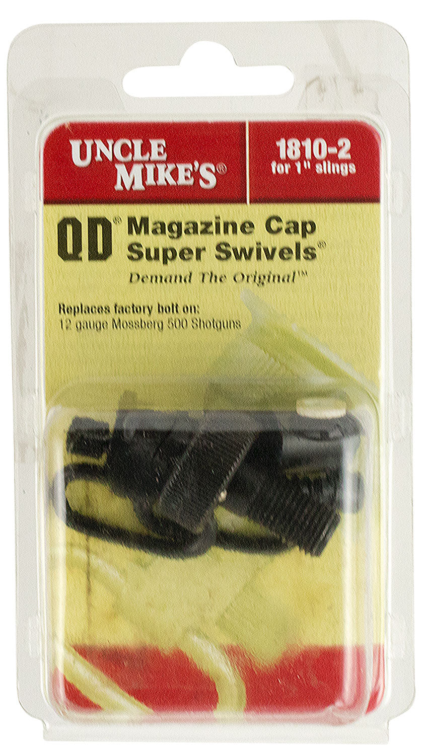 Uncle Mike's 18102 QD Mag Cap Swivel Set Blued 1-Inch Sling Loop for Mossberg 500 12 Gauge