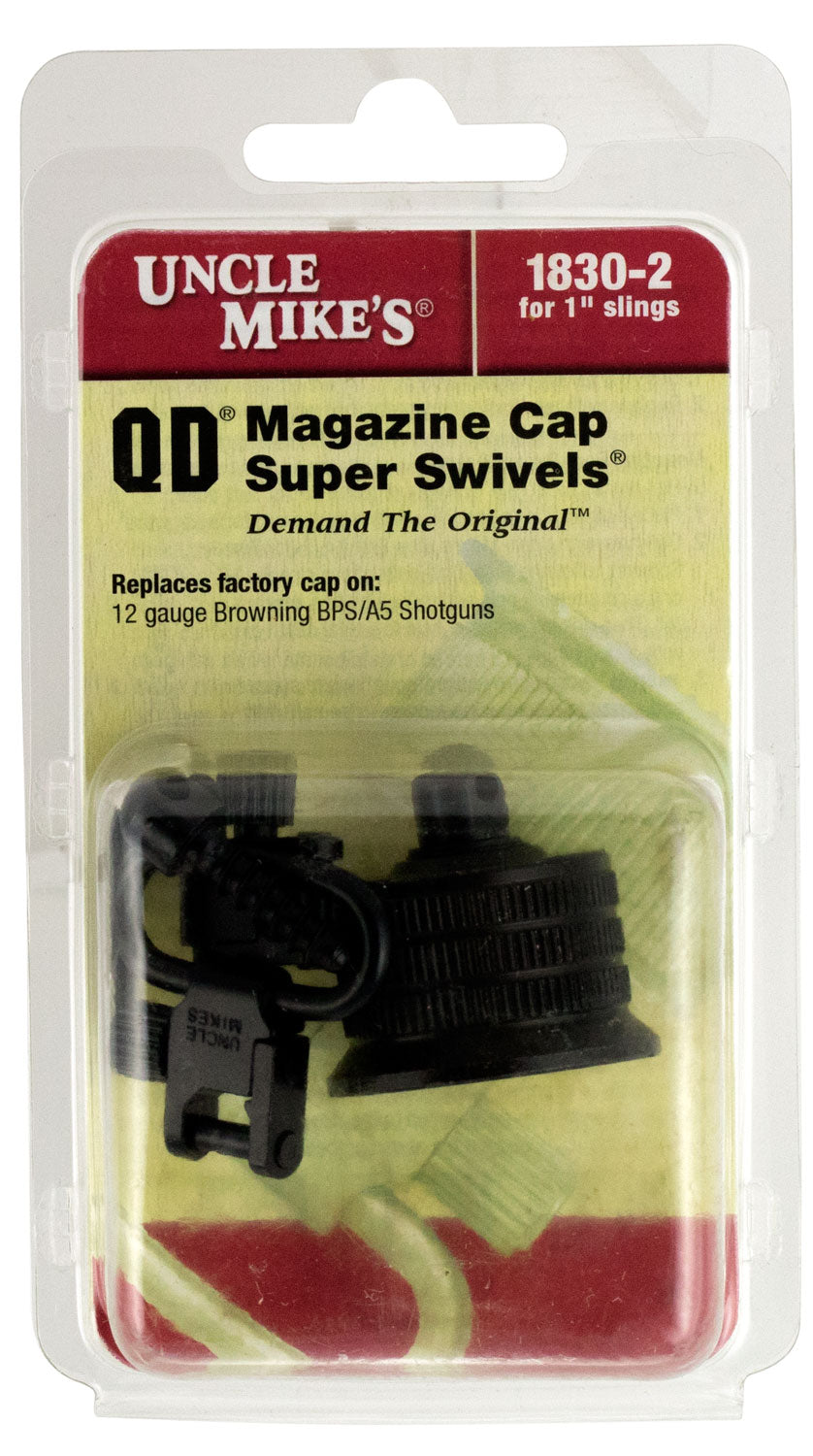 Uncle Mike's 18302 Magazine Cap Quick Detach Swivel Set Blued Browning BPS A5 12 Gauge