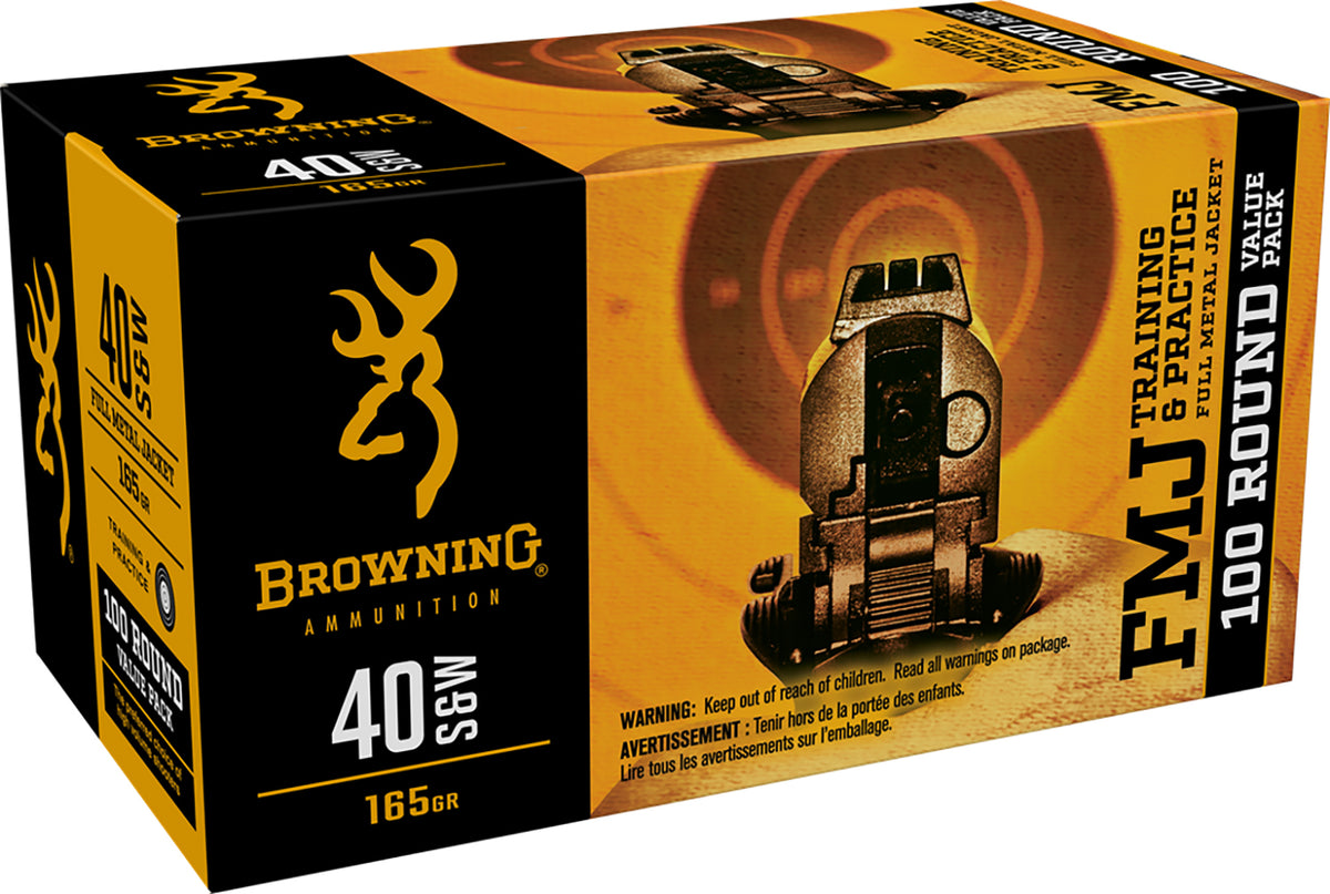 Browning .40 S&W B191800404 Value Pack Full Metal Jacket FMJ 165 Grain