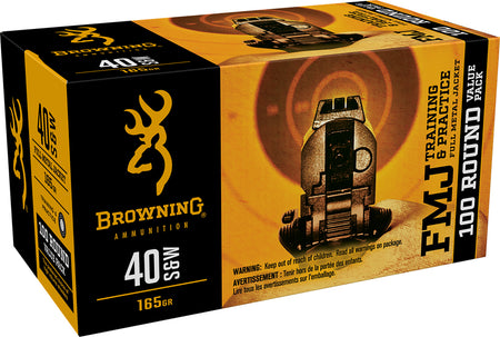 Browning .40 S&W B191800404 Value Pack Full Metal Jacket FMJ 165 Grain