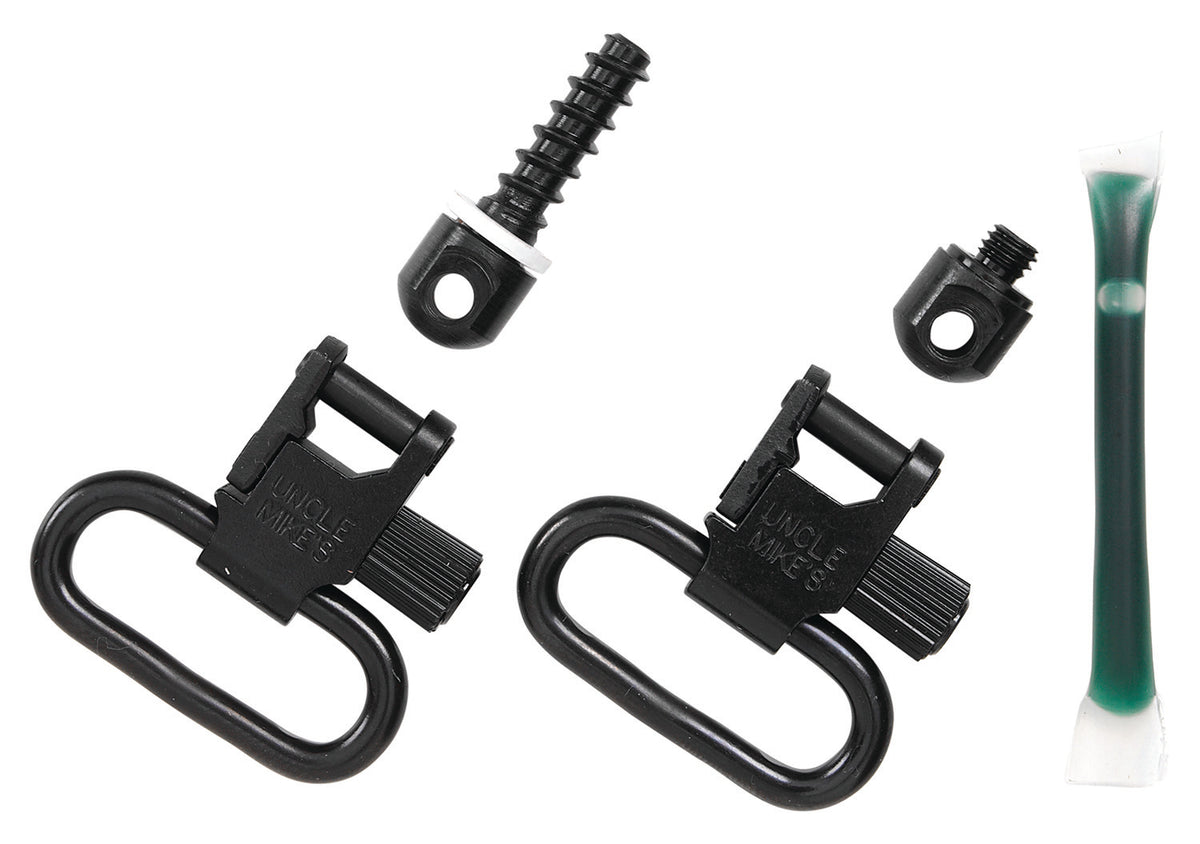 Uncle Mike's 15312 Quick Detach Fore End Band Swivel Set Blued 1-Inch Loop for Lever Action Rifles and Mossberg 500