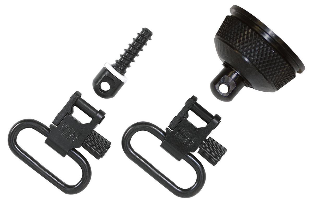 Uncle Mike's 18002 Quick Detach Magazine Cap Swivel Set Blued 1" for Remington 870 Express 12 Ga