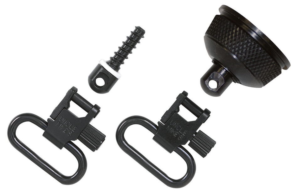 Uncle Mike's 18002 Quick Detach Magazine Cap Swivel Set Blued 1" for Remington 870 Express 12 Ga