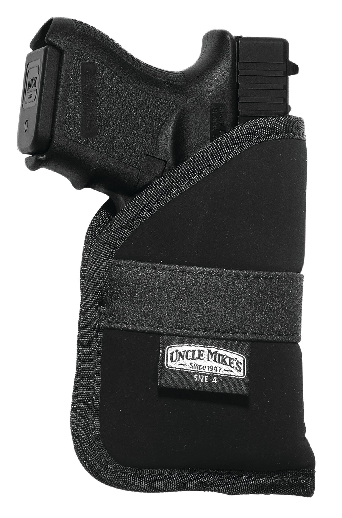 Uncle Mike's 87444 Pocket Holster Open Top Size 04 Black Nylon Fits Subcompact 9mm/40 Auto RH