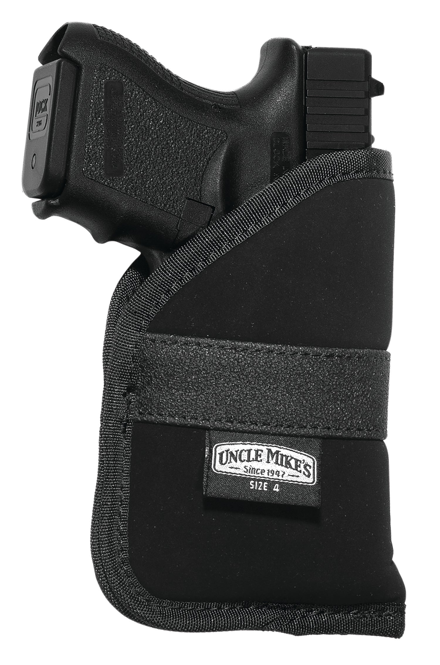 Uncle Mike's 87444 Pocket Holster Open Top Size 04 Black Nylon Fits Subcompact 9mm/40 Auto RH
