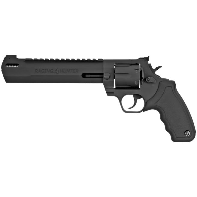 Taurus Raging Hunter .44 Rem Mag Revolver - 6rd, 8.37" Black Stainless Barrel, Rubber Grip w/ Red Insert