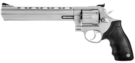 Taurus 2-440089 44 Large 44 Rem Mag 6 Shot 8.37" Matte Stainless Ported Barrel, Cylinder & Frame, Black Finger Grooved Rubber Grip, Transfer Bar Safety, Exposed Hammer