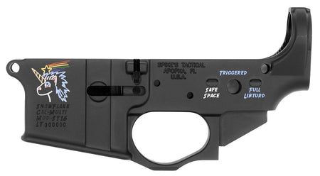 Spikes STLS030CFA Snowflake Stripped Lower Receiver w/ Color Fill - Multi-Caliber AR-15