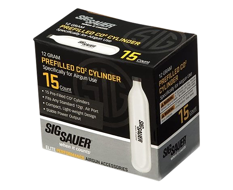 Sig Sauer Airguns 12g CO2 Cartridges for Airguns 15 Per Package