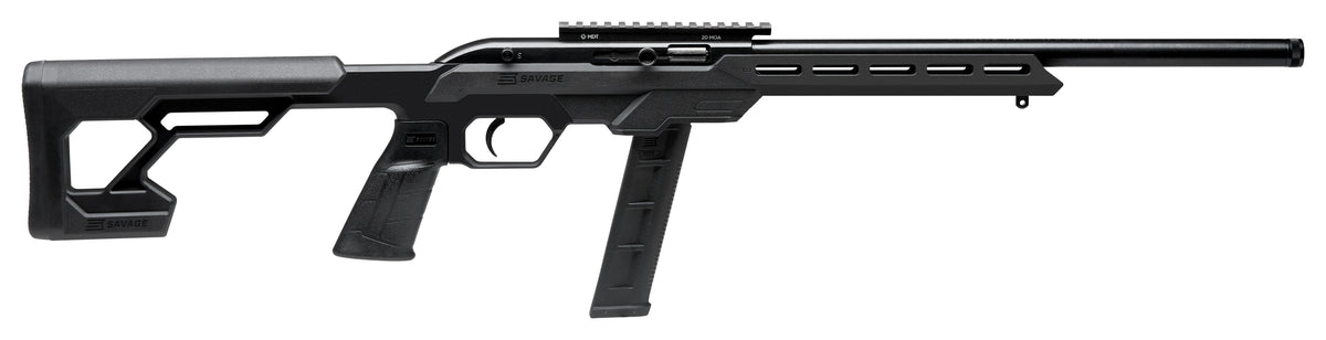 Savage Arms 45120 64 Precision Full Size 22 LR 20+1 16.50" Matte Black Heavy Threaded Barrel, Matte Black Picatinny Rail Carbon Steel Receiver, M-LOK Handguard, Black Chassis Synthetic Stock, Right Ha