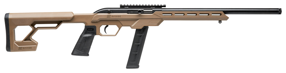 Savage Arms 45125 64 Precision .22LR 20+1 16.5in FDE Chassis Threaded Barrel Rifle