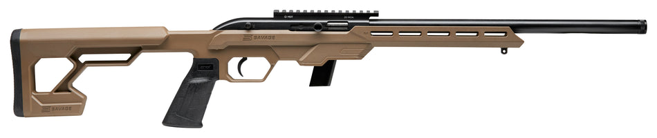 Savage Arms 45124 64 Precision .22LR 10+1 16.5in FDE Chassis Threaded Barrel Rifle