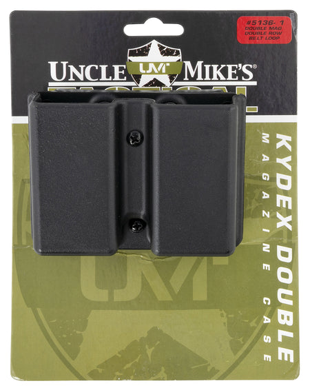 Uncle Mike's 51361 Black Kydex Double Magazine Case Belt Clip 9mm/.40 S&W
