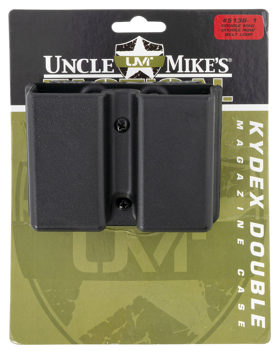 Uncle Mike's 51361 Black Kydex Double Magazine Case Belt Clip 9mm/.40 S&W