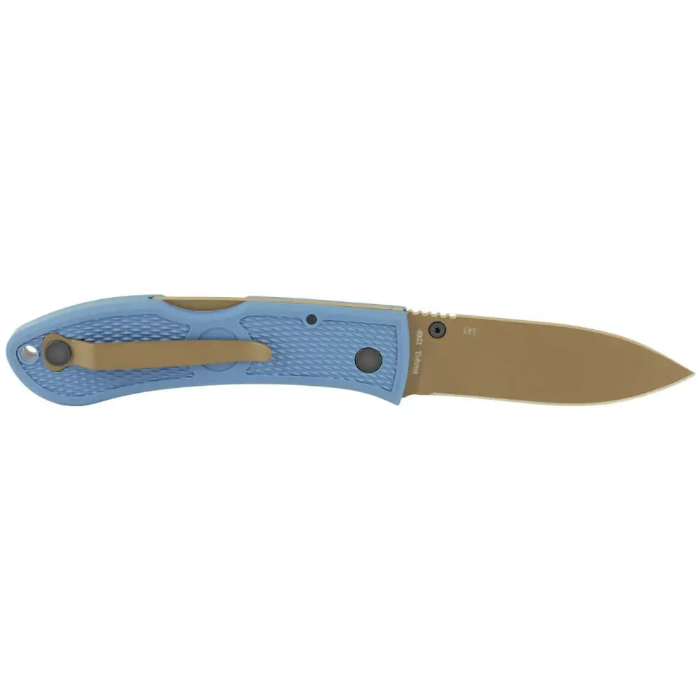 Ka-Bar Dozier Folding Hunter 3in D2 Drop Point Blade Blue Grip