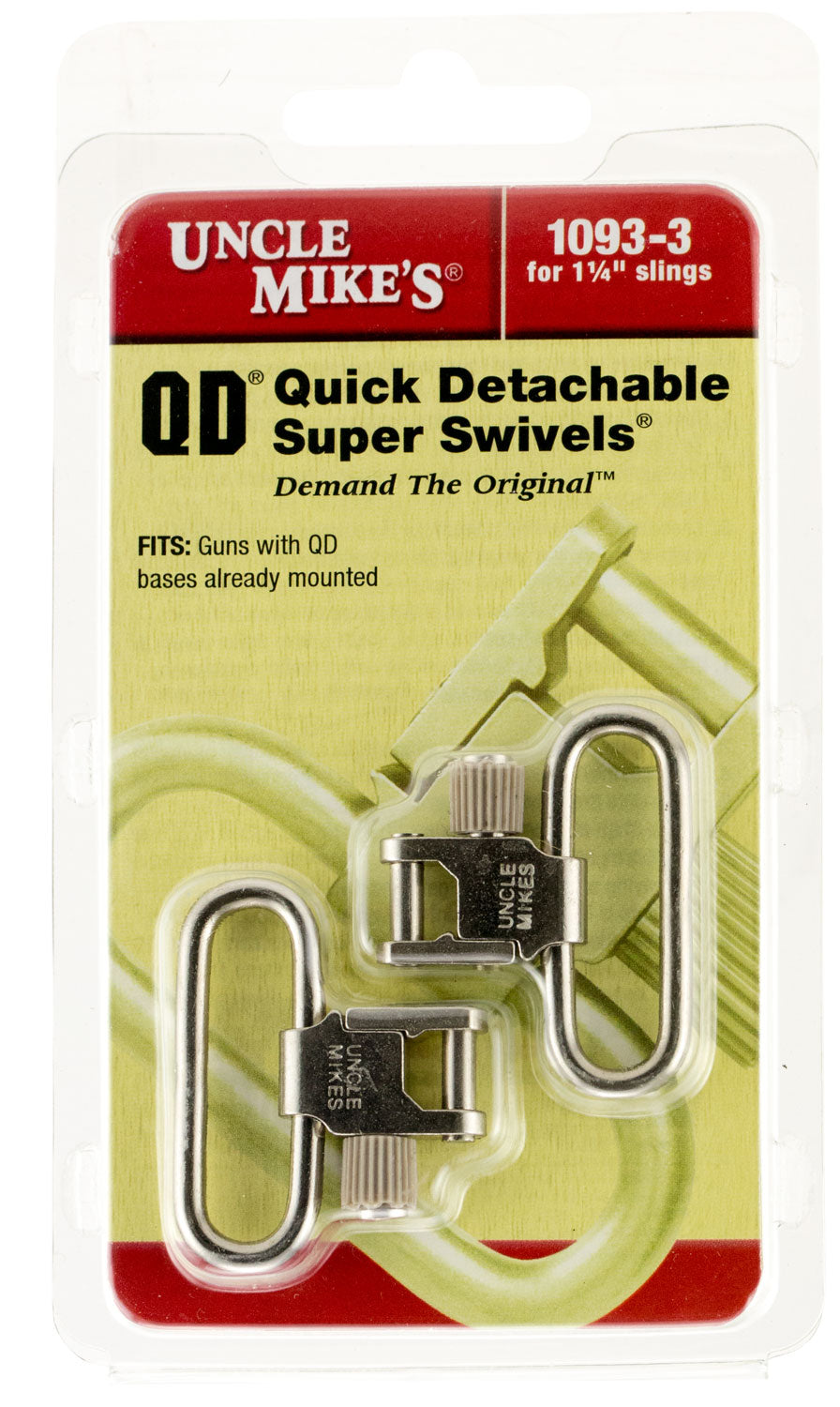 Uncle Mike's 10933 Quick Detach Super Swivel Tri-Lock 1.25 Inch Nickel