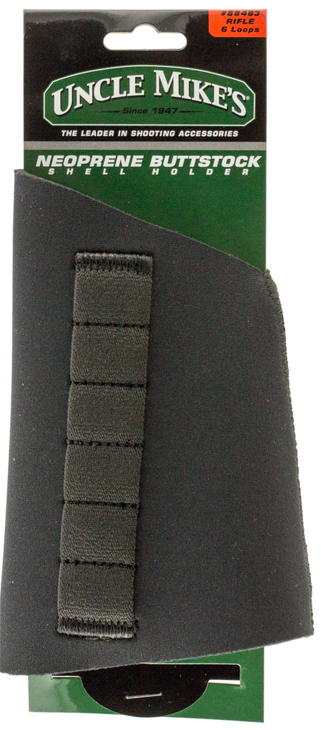 Uncle Mike's 88483 Black Neoprene Rifle Buttstock Shell Holder 6 Rounds