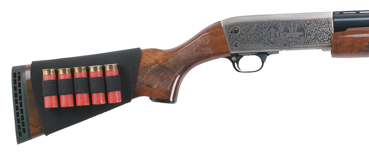 Uncle Mike's 88493 Black Neoprene Shotgun Buttstock Shell Holder 5 Shells