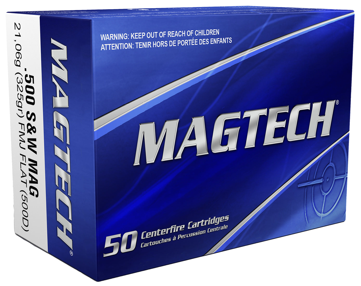 Magtech .500 S&W Mag 500DL Sport Shooting Range/Training Full Metal Jacket Flat Nose FMJFN 325 Grain