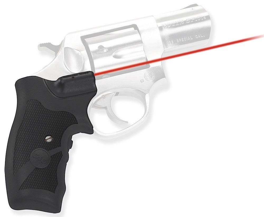 Crimson Trace Lasergrips Fits Ruger SP-101 Revolver, Front Activation Red Laser 633nM 5mW, Black Polymer