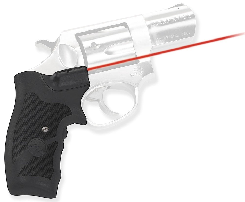 Crimson Trace Lasergrips Fits Ruger SP-101 Revolver, Front Activation Red Laser 633nM 5mW, Black Polymer