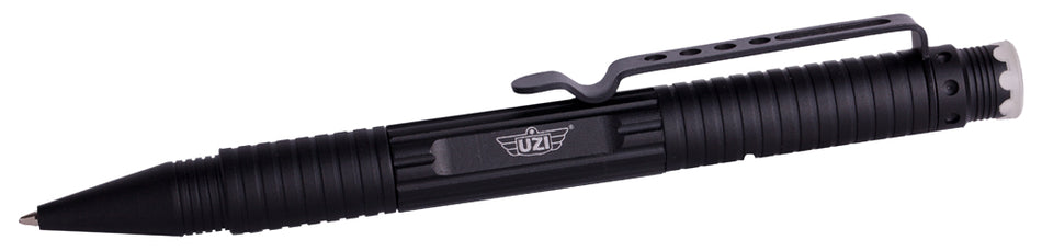Uzi UZITACPEN1BK Black Aluminum Defender Tactical Pen 6.10" DNA Catcher