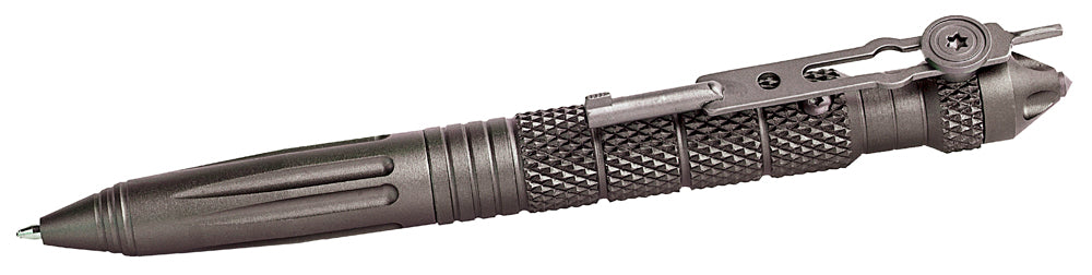 Uzi UZITACPEN4GM Gun Metal Tactical Pen 6" Aircraft Aluminum Glass Breaker/Cuff Key