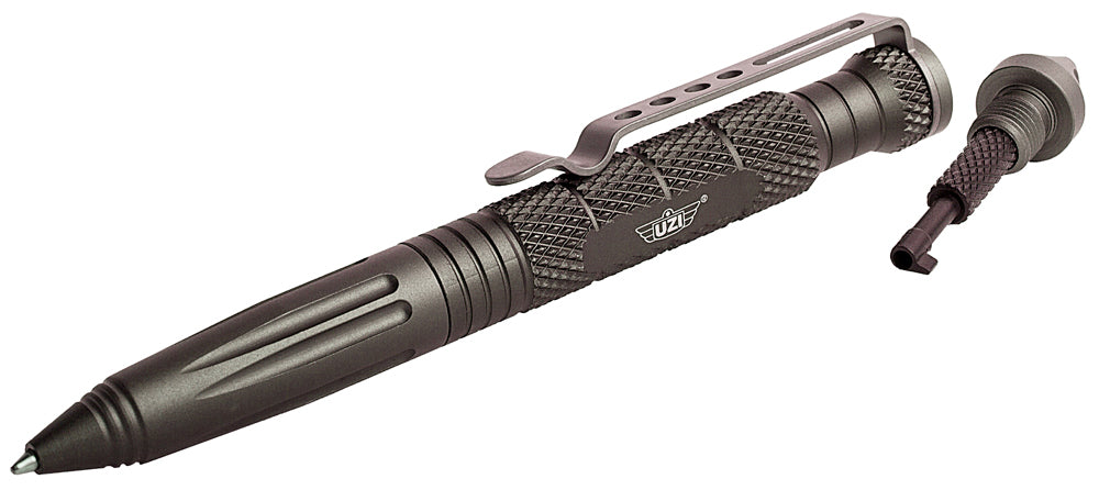 Uzi UZITACPEN6GM Gun Metal Aluminum Tactical Pen 6" Glass Breaker/Cuff Key
