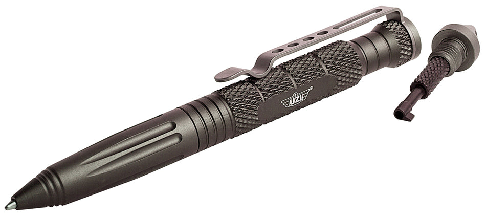 Uzi UZITACPEN6GM Gun Metal Aluminum Tactical Pen 6" Glass Breaker/Cuff Key