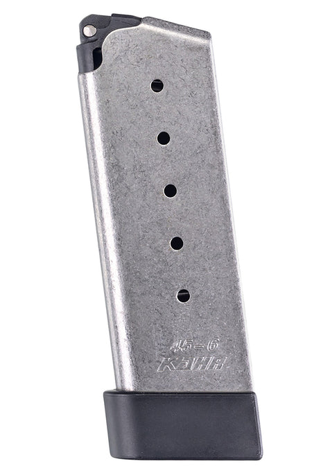 Kahr Arms K625G 6-Round .45 ACP OEM Stainless Pistol Magazine w/ Grip Extension for Kahr CM/PM