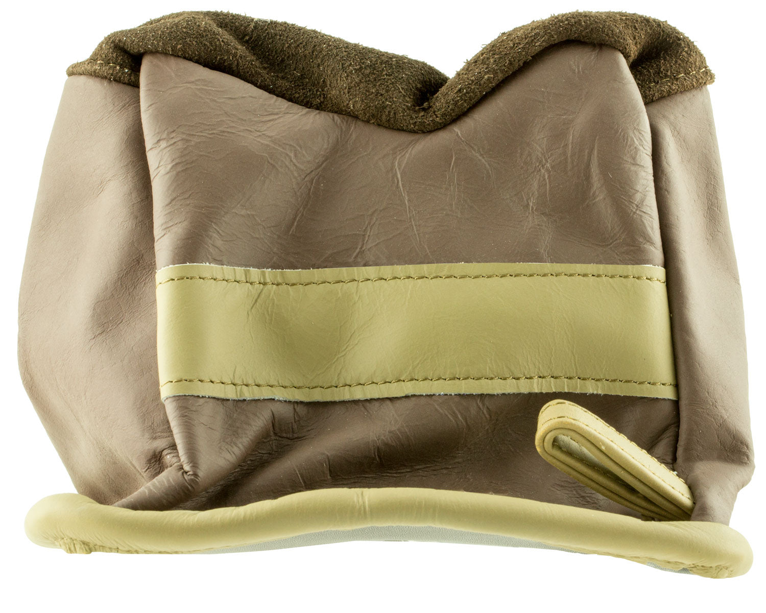 BenchMaster BMALBBME Medium Empty Tan Leather Rifle Front Bench Bag
