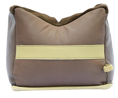 BenchMaster BMALBBKE Large Empty Brown Leather Rifle Front Bench Bag