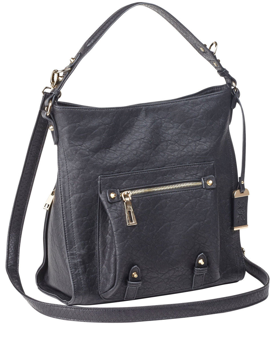Bulldog BDP053 Hobo Ana Style Carry Purse with Holster Black Leather Fits Most Small Autos and Revolvers