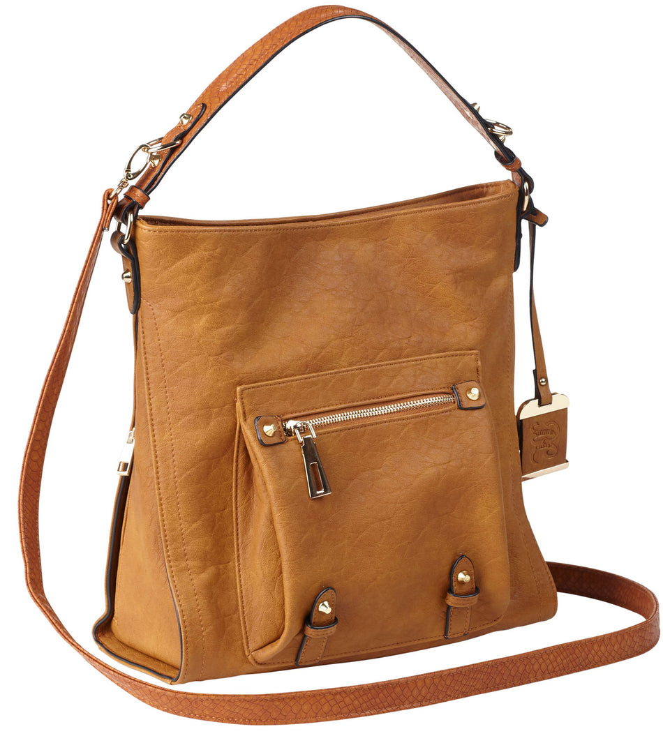 Bulldog BDP054 Hobo Anna Style Carry Purse with Holster Brown Leather Fits Most Small Autos and Revolvers