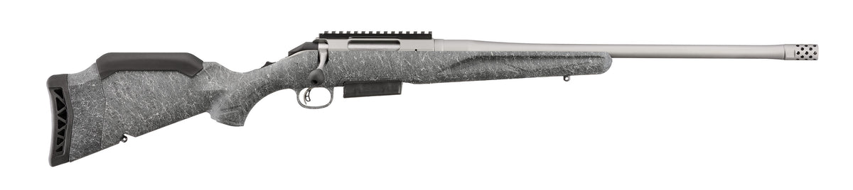 Ruger 46907 American II Full Size 400 Legend 5+1 20" Cobalt Cerakote Spiral Fluted Threaded Barrel & Alloy Steel Receiver w/Picatinny Rail, Gray Splatter Adj LOP Synthetic Stock