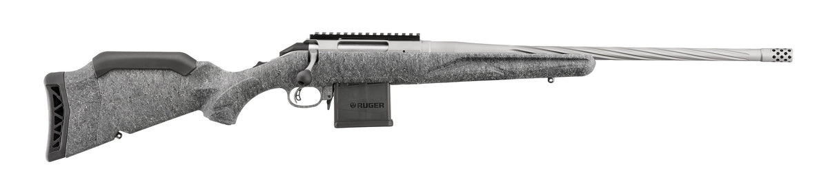 Ruger 46909 American II Full-Size .223 Remington Bolt Rifle, 10+1, 20" Threaded Fluted Barrel, Gray Splatter Stock