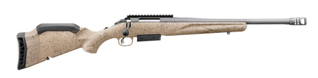 Ruger 46922 American II Ranch 450 Bushmaster 3+1 16.40" Cobalt Cerakote Threaded Barrel & Alloy Steel Receiver w/Picatinny Rail, Flat Dark Earth Splatter Adj Comb & LOP Synthetic Stock, Right Hand