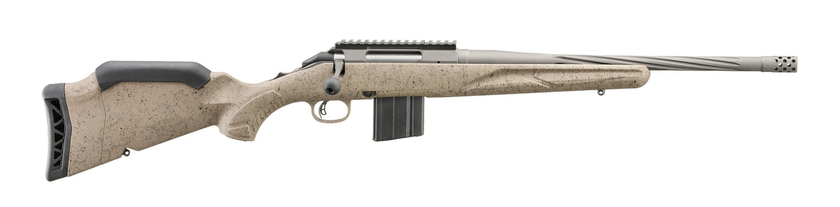 Ruger 46926 American II Ranch Full-Size 6mm ARC 10+1 16.10" Cobalt Cerakote Fluted Threaded Barrel & Alloy Steel Receiver, Picatinny Rail, FDE Splatter Adjustable LOP Synthetic Stock