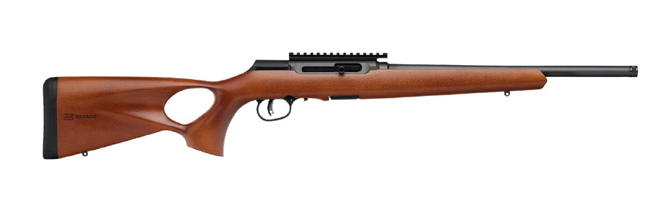 Savage Arms 47247 A Series Timber 22 LR 10+1 18" Threaded Barrel Rifle - Woodgrain Thumbhole Stock