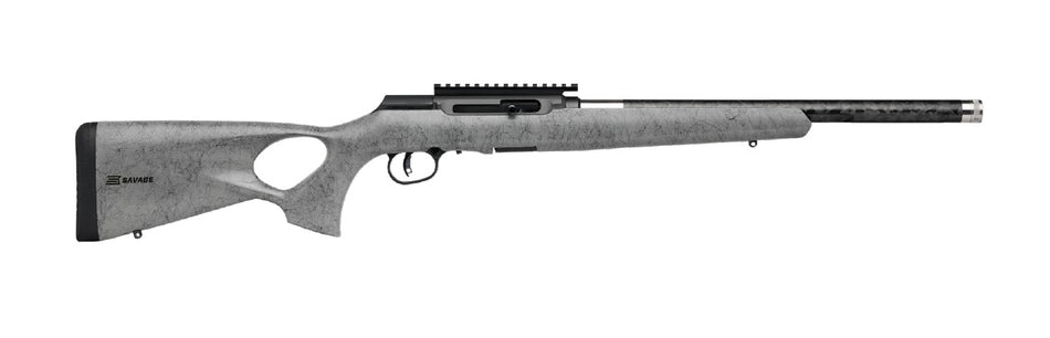 Savage Arms 47253 A Series TimberLite 22LR 10+1 18" Carbon Fiber/SS Barrel Rifle - Gray Synthetic Thumbhole Stock