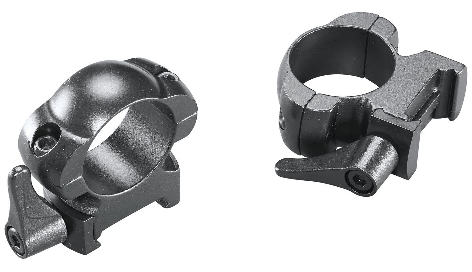 Weaver 49326 Lever Lok Detachable Rings Matte Black 1" High