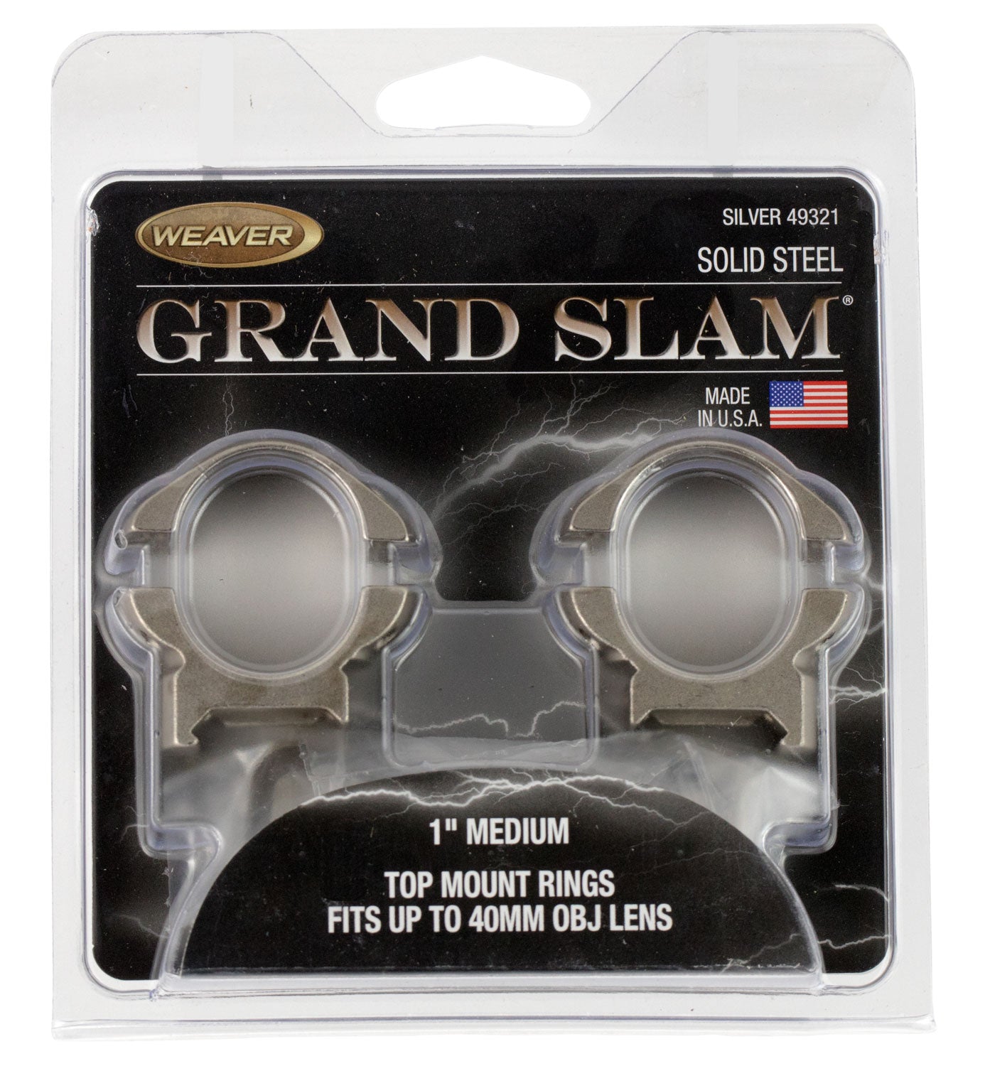 Weaver 49321 Grand Slam Rings Silver 1" Medium