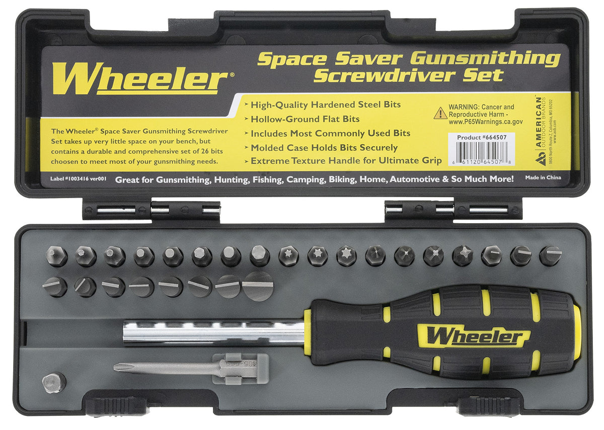 Wheeler 26-Piece Space-Saver Gunsmithing Screwdriver Bit Set