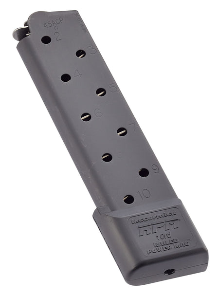CMC Products Railed Power Mag 10-Round .45 ACP 1911 Government Black Stainless Steel Magazine