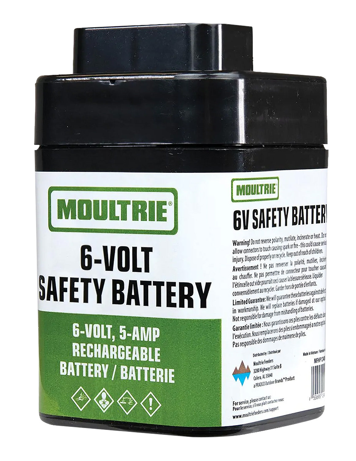 Moultrie MFHP12406 6 Volt Rechargeable Sealed Lead-Acid Safety Battery Black